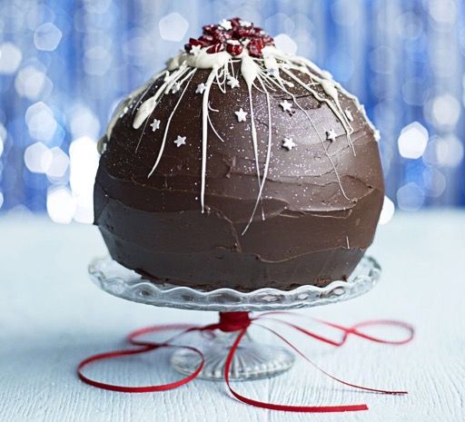 Chocolate orange & cranberry red velvet bombe